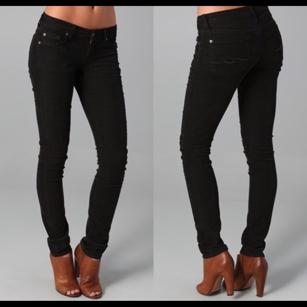 7 for all man kind Corduroy Black Pants - Roxanne